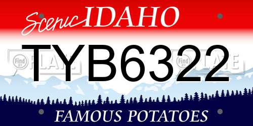 TYB6322 Idaho License Plate