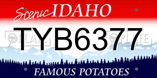 TYB6377 Idaho License Plate