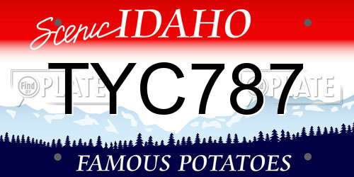 TYC787 Idaho License Plate