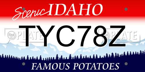 TYC78Z Idaho License Plate