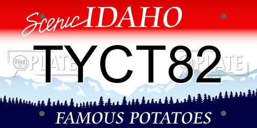 TYCT82 Idaho License Plate