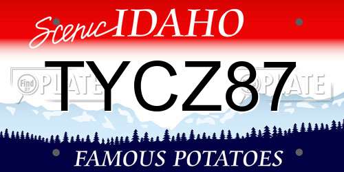 TYCZ87 Idaho License Plate