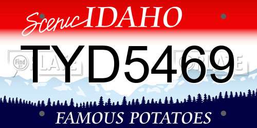 TYD5469 Idaho License Plate