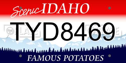 TYD8469 Idaho License Plate