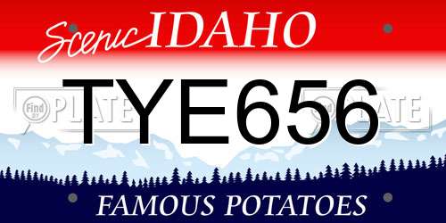 TYE656 Idaho License Plate