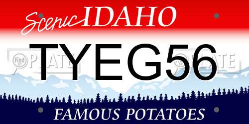 TYEG56 Idaho License Plate