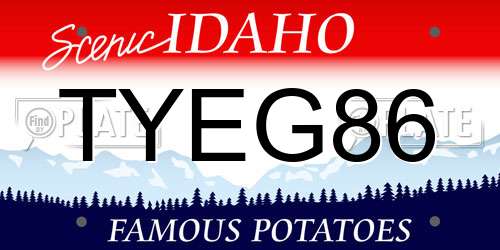 TYEG86 Idaho License Plate