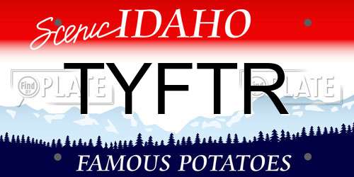 TYFTR Idaho License Plate