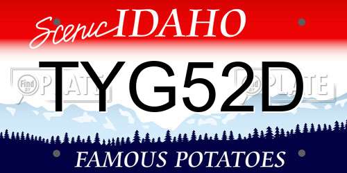 TYG52D Idaho License Plate