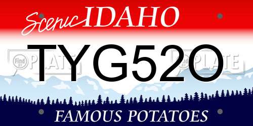 TYG52O Idaho License Plate