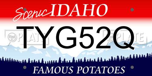 TYG52Q Idaho License Plate
