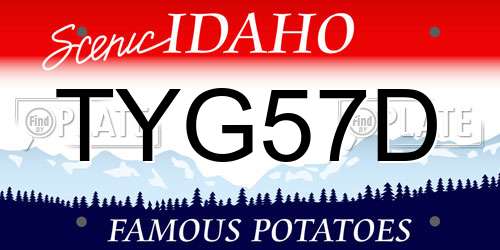 TYG57D Idaho License Plate
