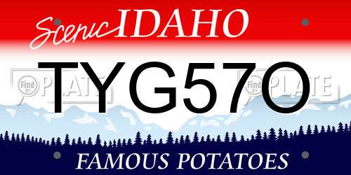 TYG57O Idaho License Plate