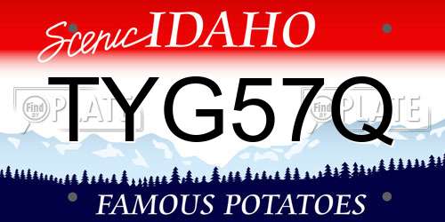TYG57Q Idaho License Plate