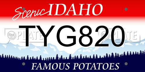TYG820 Idaho License Plate
