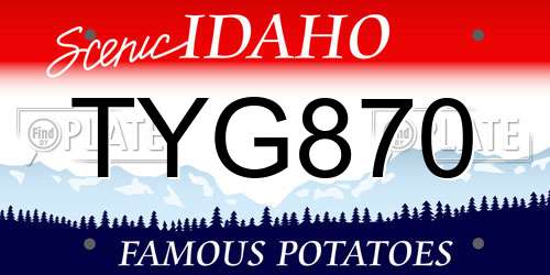 TYG870 Idaho License Plate