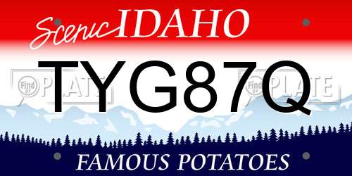 TYG87Q Idaho License Plate