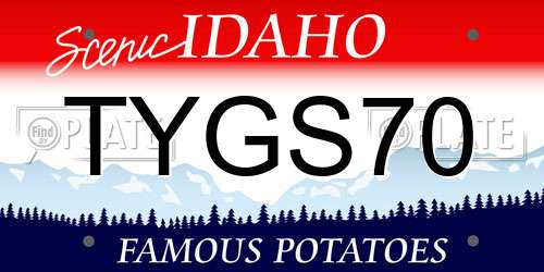 TYGS70 Idaho License Plate