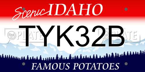 TYK32B Idaho License Plate