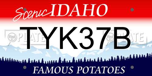 TYK37B Idaho License Plate