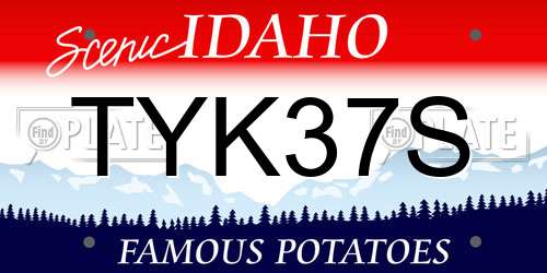 TYK37S Idaho License Plate