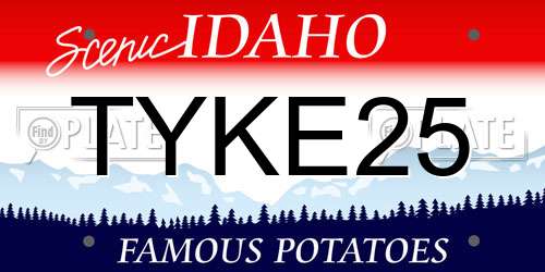 TYKE25 Idaho License Plate