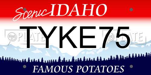 TYKE75 Idaho License Plate