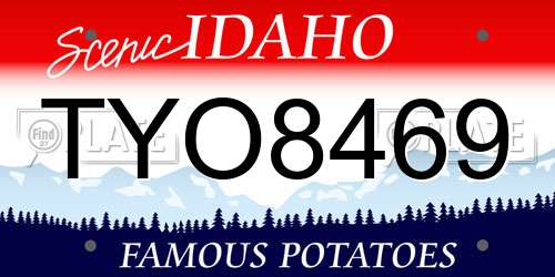 TYO8469 Idaho License Plate