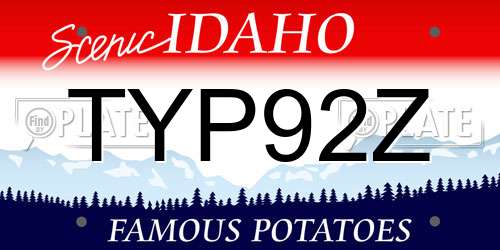 TYP92Z Idaho License Plate