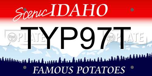 TYP97T Idaho License Plate