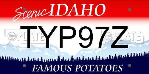 TYP97Z Idaho License Plate
