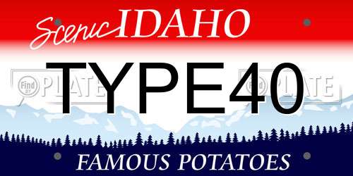 TYPE40 Idaho License Plate