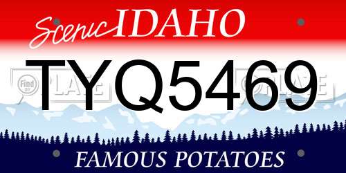 TYQ5469 Idaho License Plate