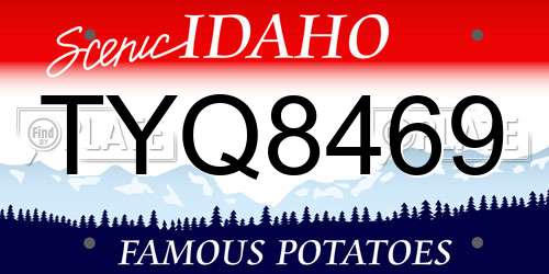 TYQ8469 Idaho License Plate