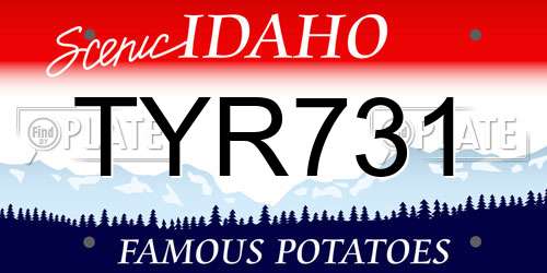 TYR731 Idaho License Plate
