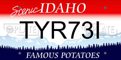 TYR73I Idaho License Plate