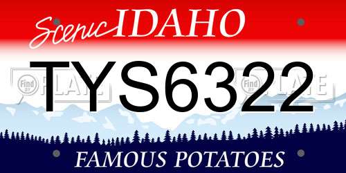 TYS6322 Idaho License Plate