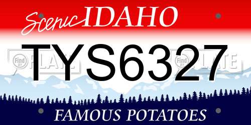 TYS6327 Idaho License Plate