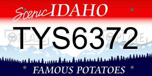 TYS6372 Idaho License Plate