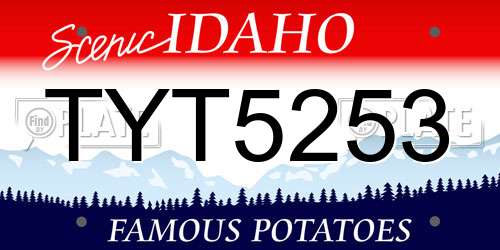 TYT5253 Idaho License Plate