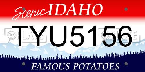 TYU5156 Idaho License Plate