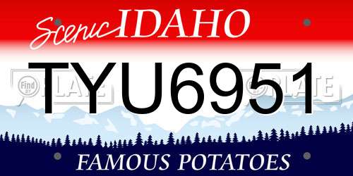 TYU6951 Idaho License Plate