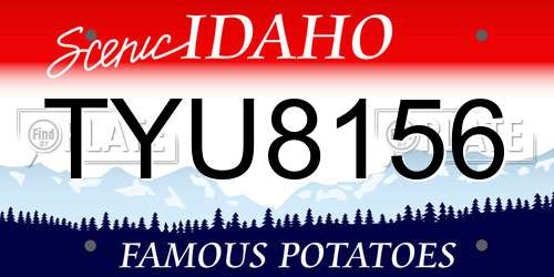 TYU8156 Idaho License Plate