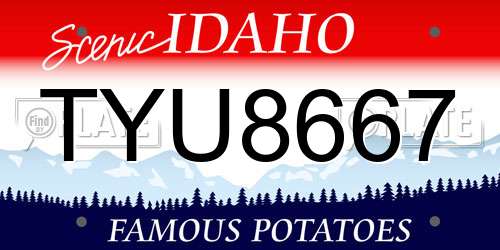 TYU8667 Idaho License Plate