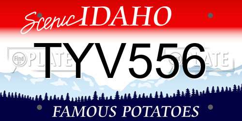 TYV556 Idaho License Plate