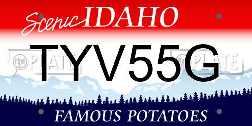 TYV55G Idaho License Plate