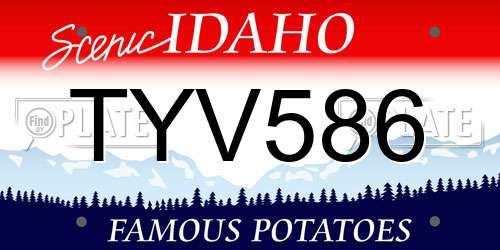 TYV586 Idaho License Plate