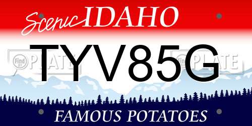 TYV85G Idaho License Plate