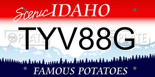 TYV88G Idaho License Plate