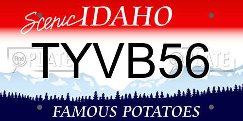 TYVB56 Idaho License Plate